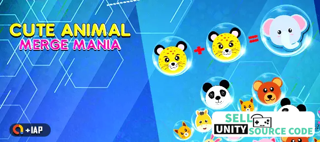 Cute Animal Merge Mania: Puzzle Unity Game Source Code