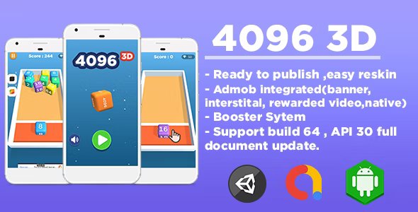 4096 3D (Unity Game Template + Admob Ads)