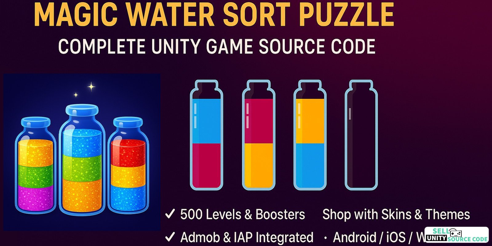 Magic Water Sort Puzzle – Unity Game Source Code