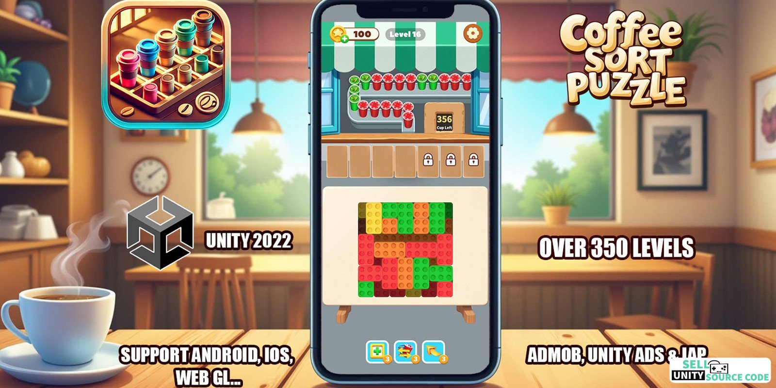 Coffee Sort Puzzle - Unity Game Source Code
