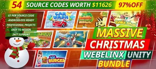 Massive Webelinx Christmas Unity Bundle: 54 Premium Quality Games -97% OFF!