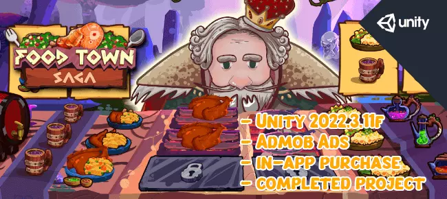 Food Town Saga – Unity Completed Project – Admob – Inapp Purchase