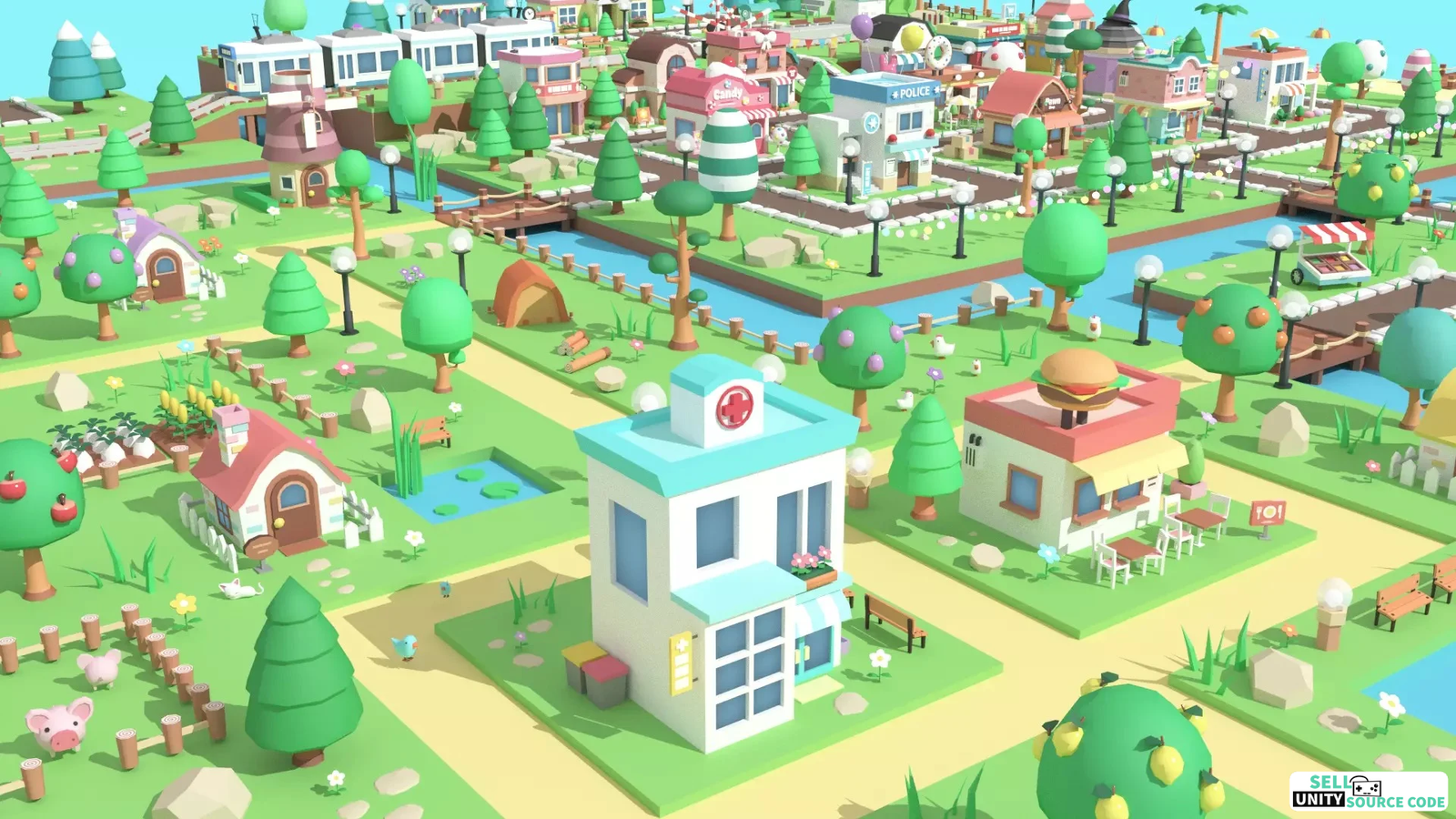 Cartoon Town - Low Poly Assets