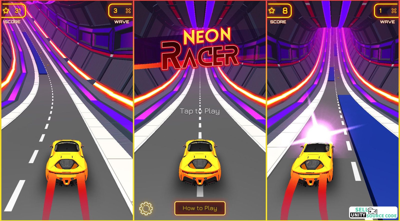 Neon Racer  Exclusive Unity Game Template