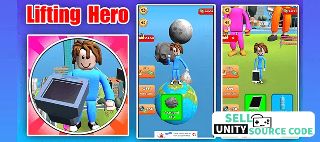 Lifting Hero Gym Tap Clicker 3D Game Unity Source Code
