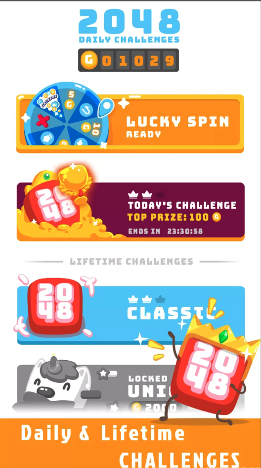 2048 Daily Unity Source Code – Daily Challenge Number Puzzle Game with Unique Modes screenshot 6