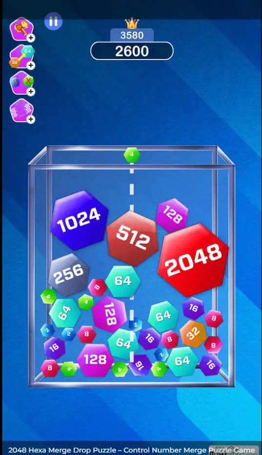2048 Hexa Merge Drop Puzzle – Control Number Merge screenshot 5