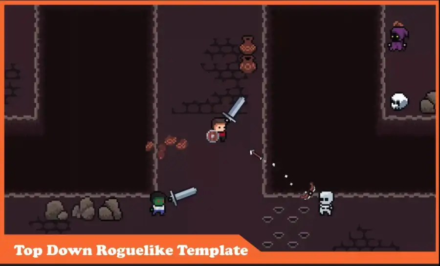 ⚔️ 2D Top-Down Roguelike Template – 2025 Complete Unity Projects – SellUnitySourceCode.com source code