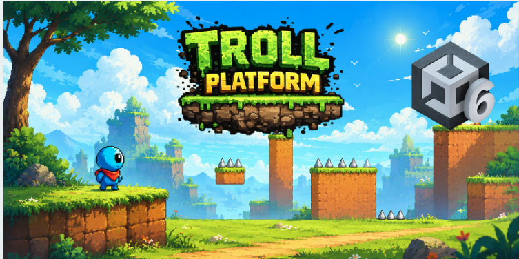 2D Troll Platformer Game Unity Source Code – Complete Troll Platform Template | sellunitysourcecode.com screenshot 2