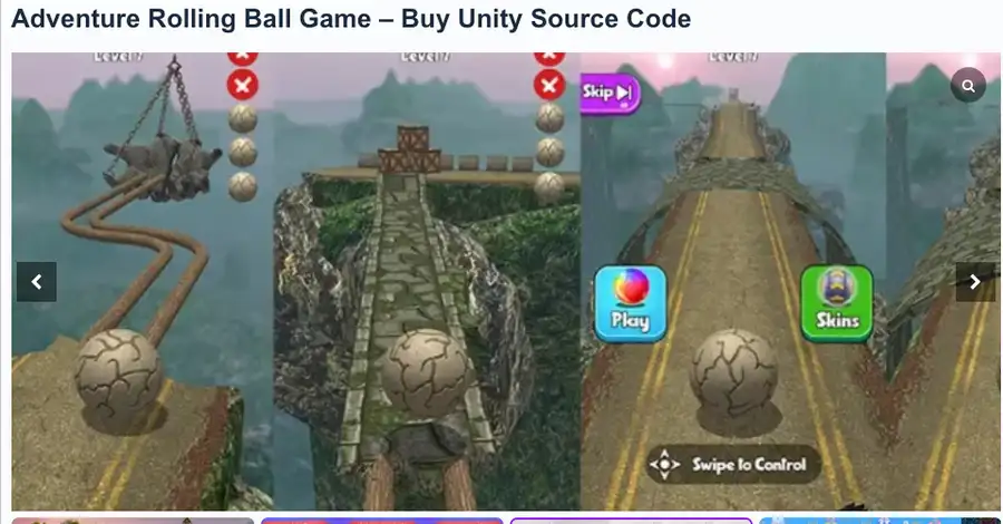 Adventure Rolling Ball Game source code