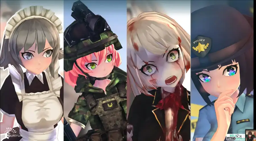 Anime Girls Pack – 3D Character Models Unity Assets – SellUnitySourceCode.com screenshot 5