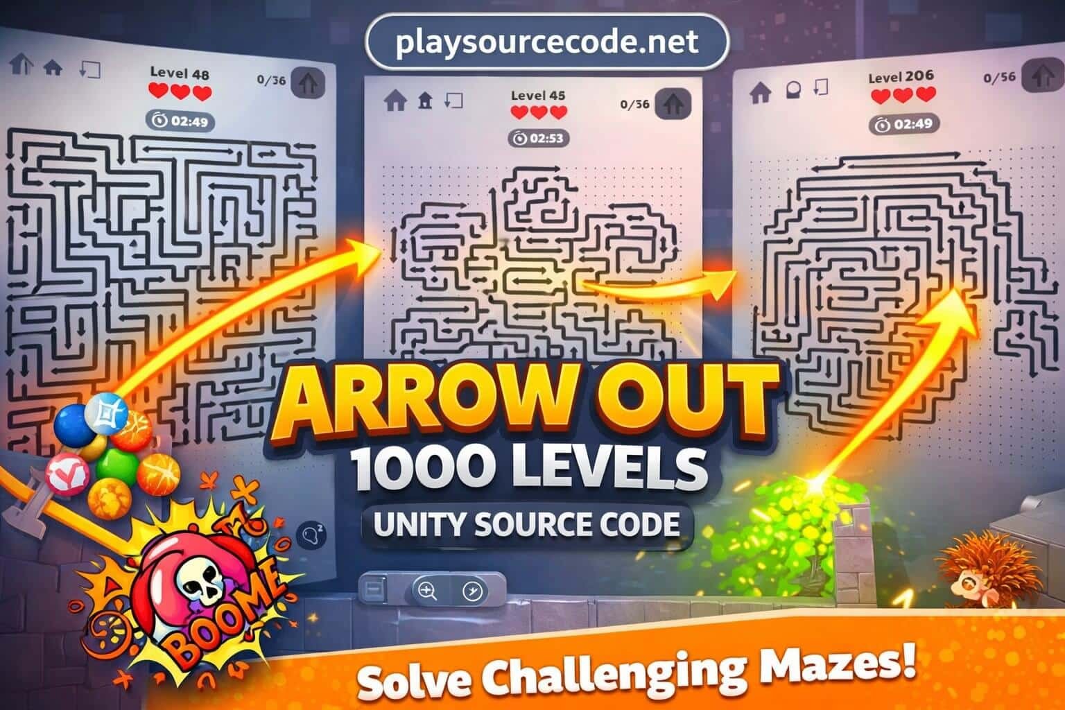 Arrow Out – 1000 Levels + Level Editor | Complete Unity Source Code source code