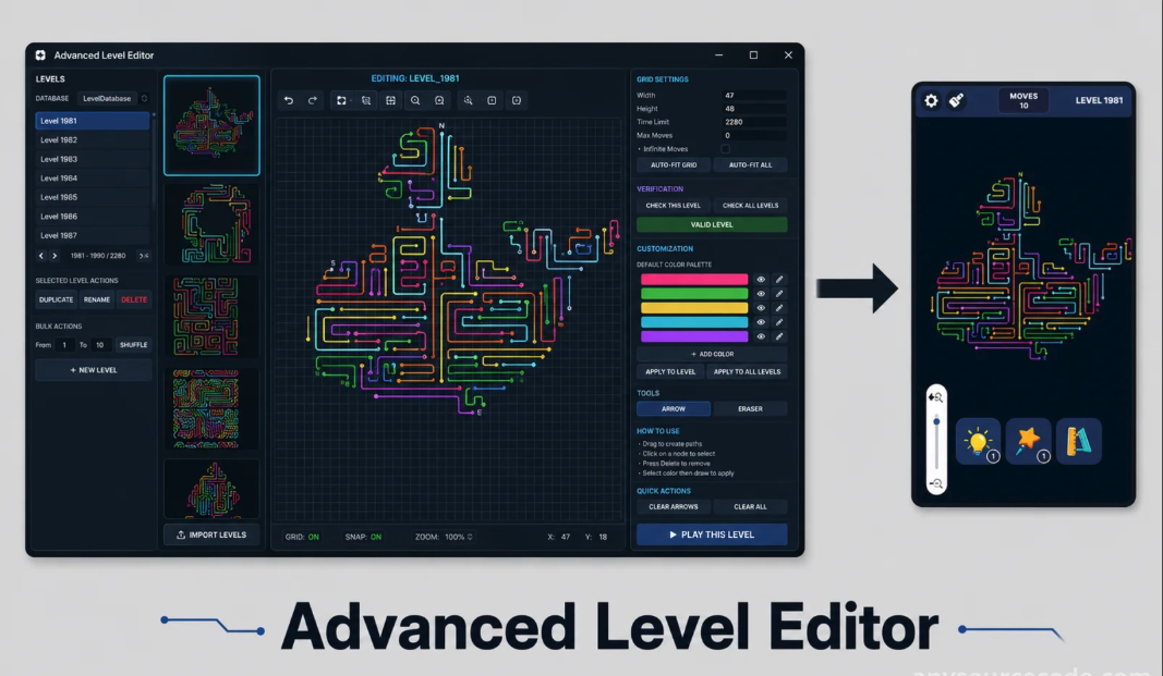 Arrow Out Unity Game Source Code – 2,000 Level Arrow Puzzle Game screenshot 4