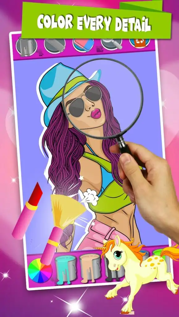 Beauty Coloring Pages – Fashion Art Game SellUnitySourceCode.com screenshot 2