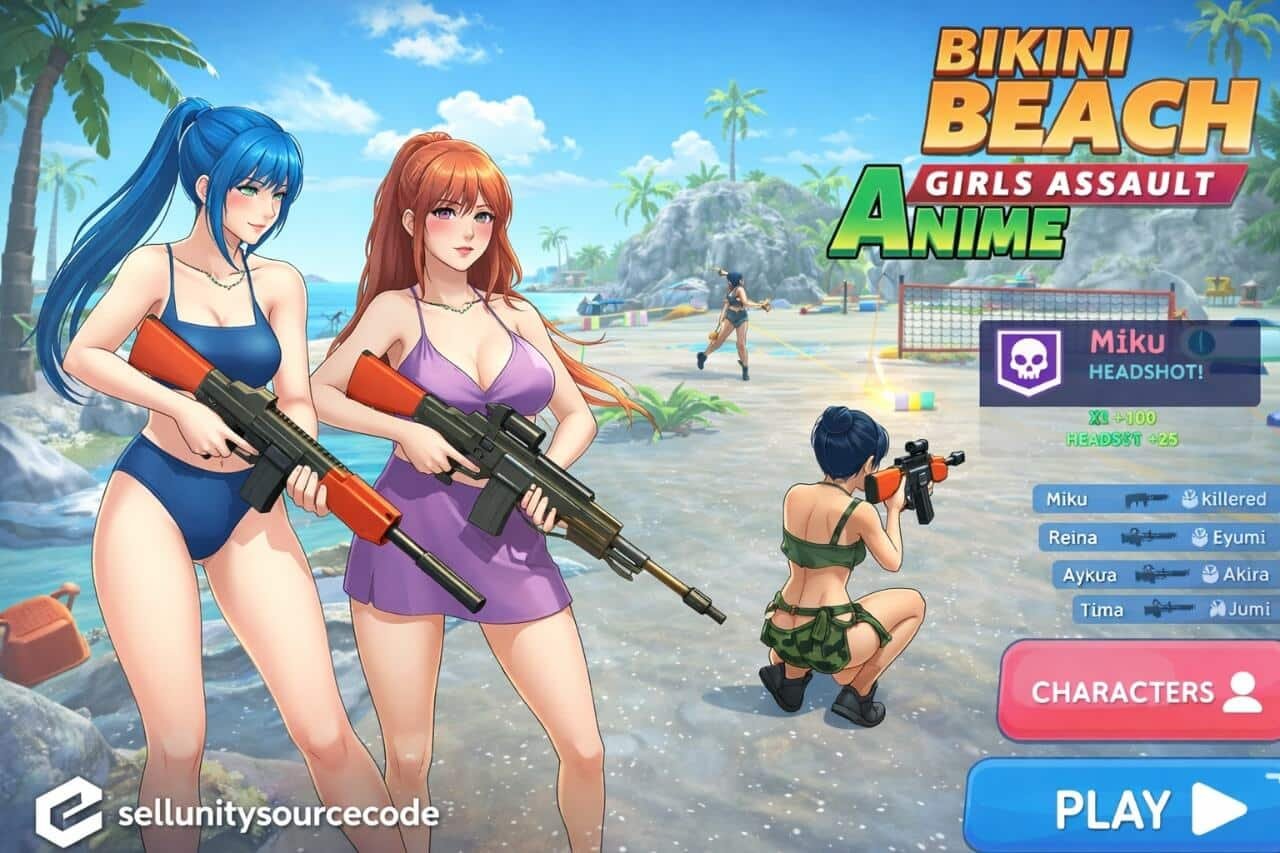 Bikini Beach Anime Girls Assault Game New Unity3D source code