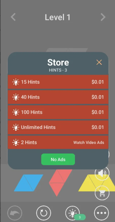 Block Triangle Challenge Unity Source Code – Triangle Puzzle Game Template for Android &amp; iOS screenshot 3