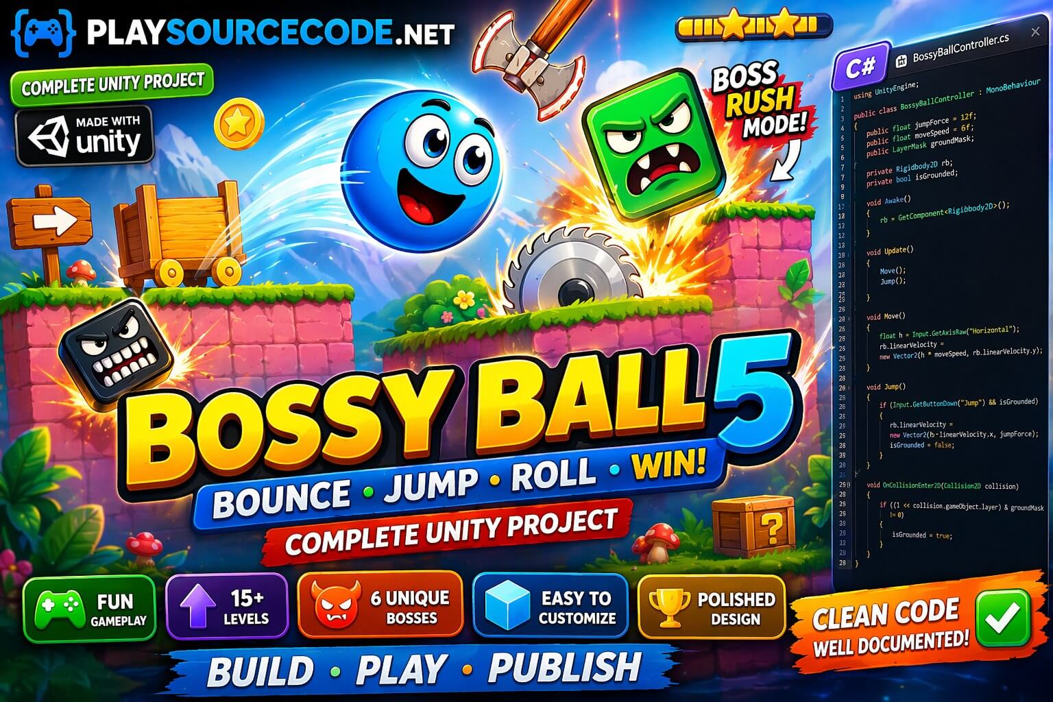 Bossy Ball 5: Bounce Jump Roll Unity Game screenshot 6