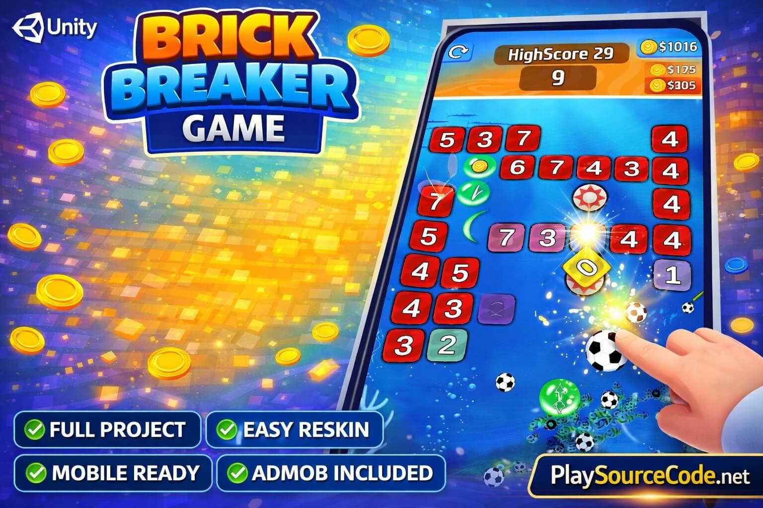 Brick Breaker Game Unity Source Code source code