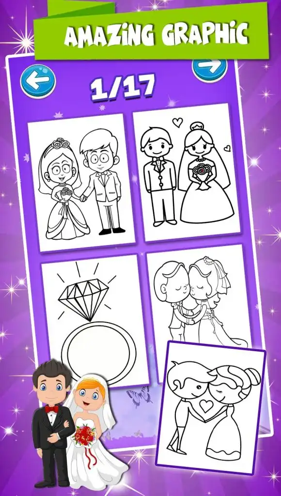 Bride And Groom Wedding Coloring Pages Game Sellunitysourcecode screenshot 2