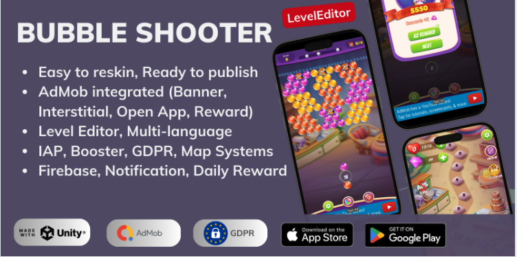 Bubble Shooter Pop Unity Source Code – Complete Bubble Shooter Puzzle Game | SellUnitySourceCode.com screenshot 9