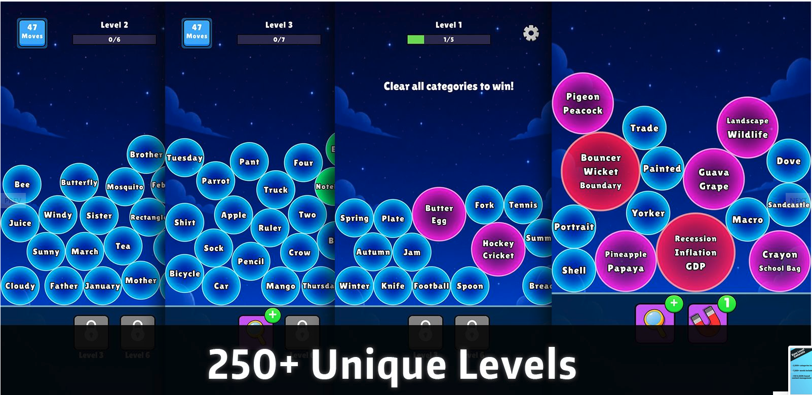 Bubble Word Sort Unity Source Code – Word Puzzle Sorting Game | SellUnitySourceCode.com screenshot 5