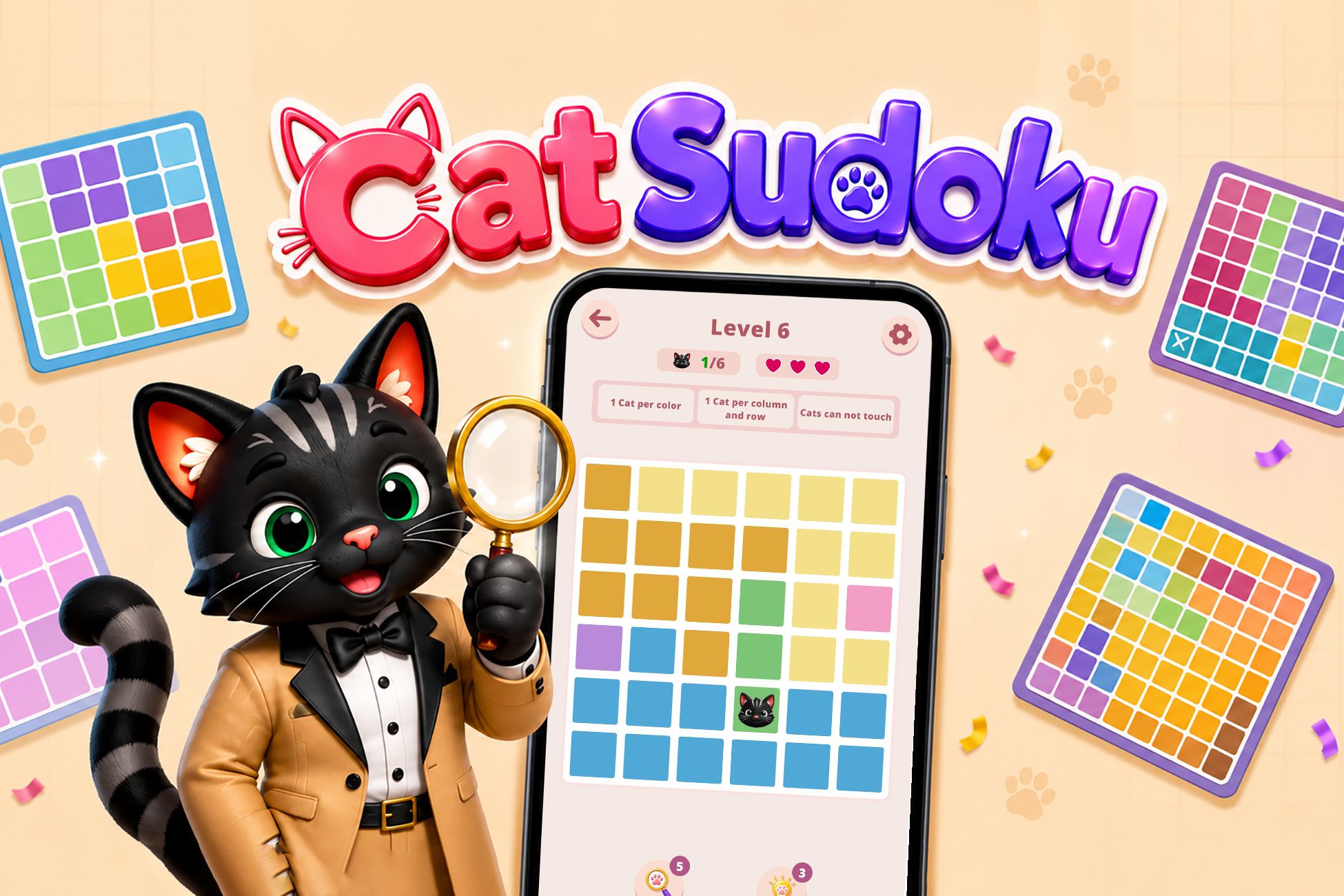 Cat Sudoku - Sudoku Puzzle Unity Template with 1500 Levels screenshot 2