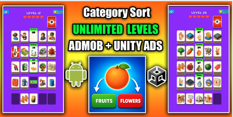 Category Sort Match Puzzle Game Unity Source Code screenshot 12