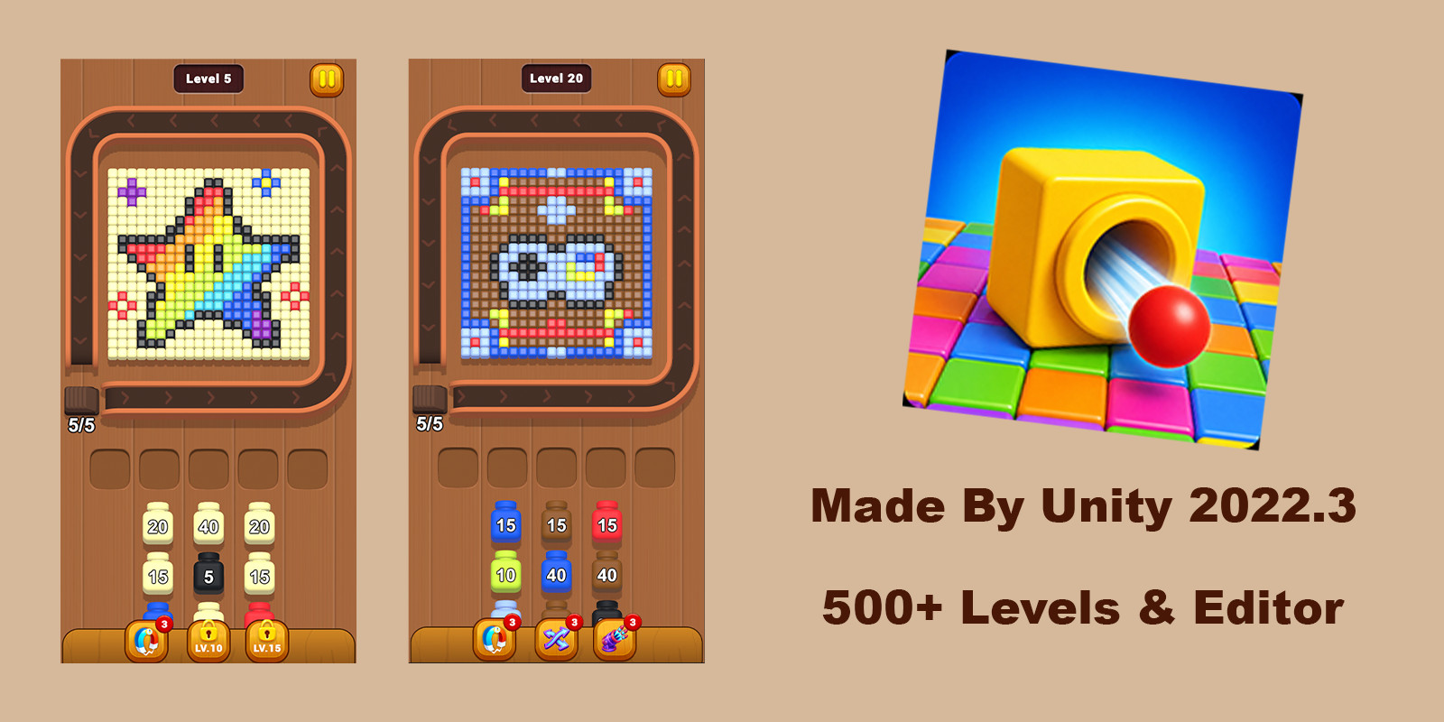 Color Cube Shooter - 500 Levels Editor Unity source code