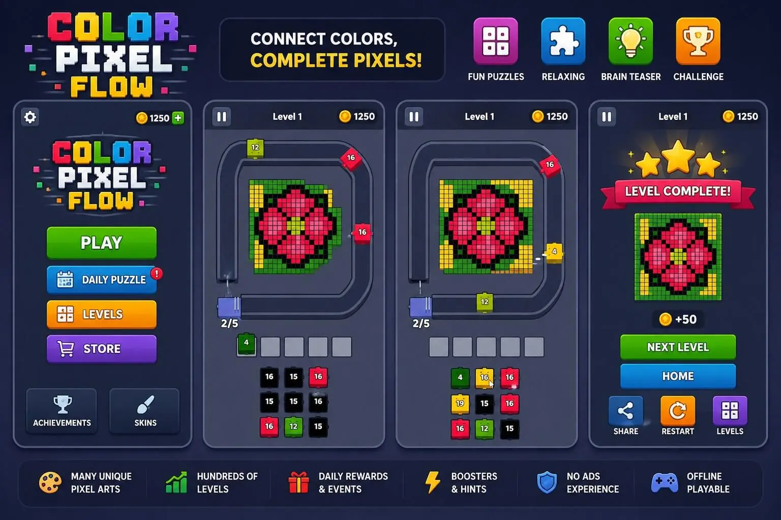 Color Pixel Flow Unity Game Code source code