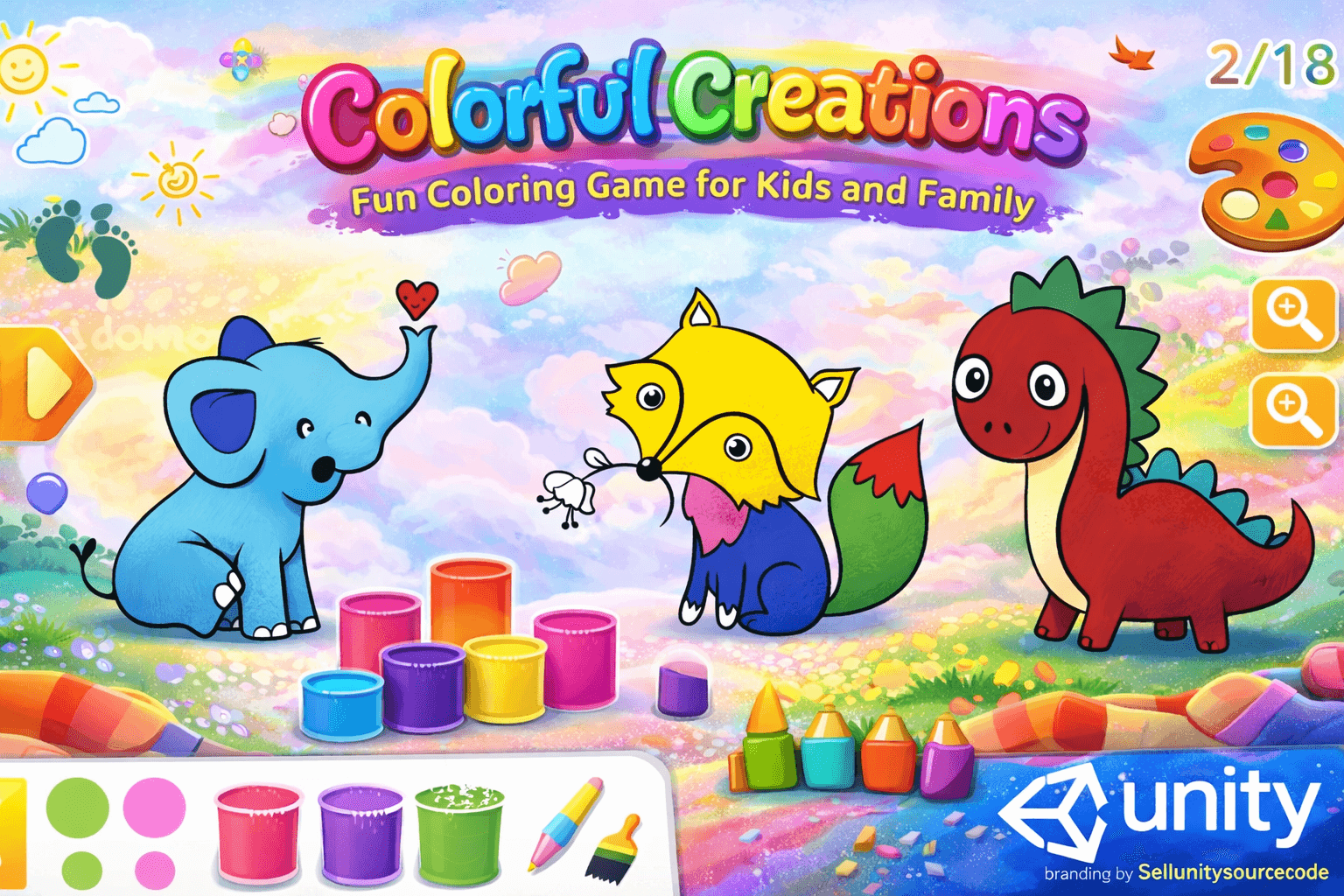 Colorful Creations – Kids Coloring Book Unity Game Source Code source code