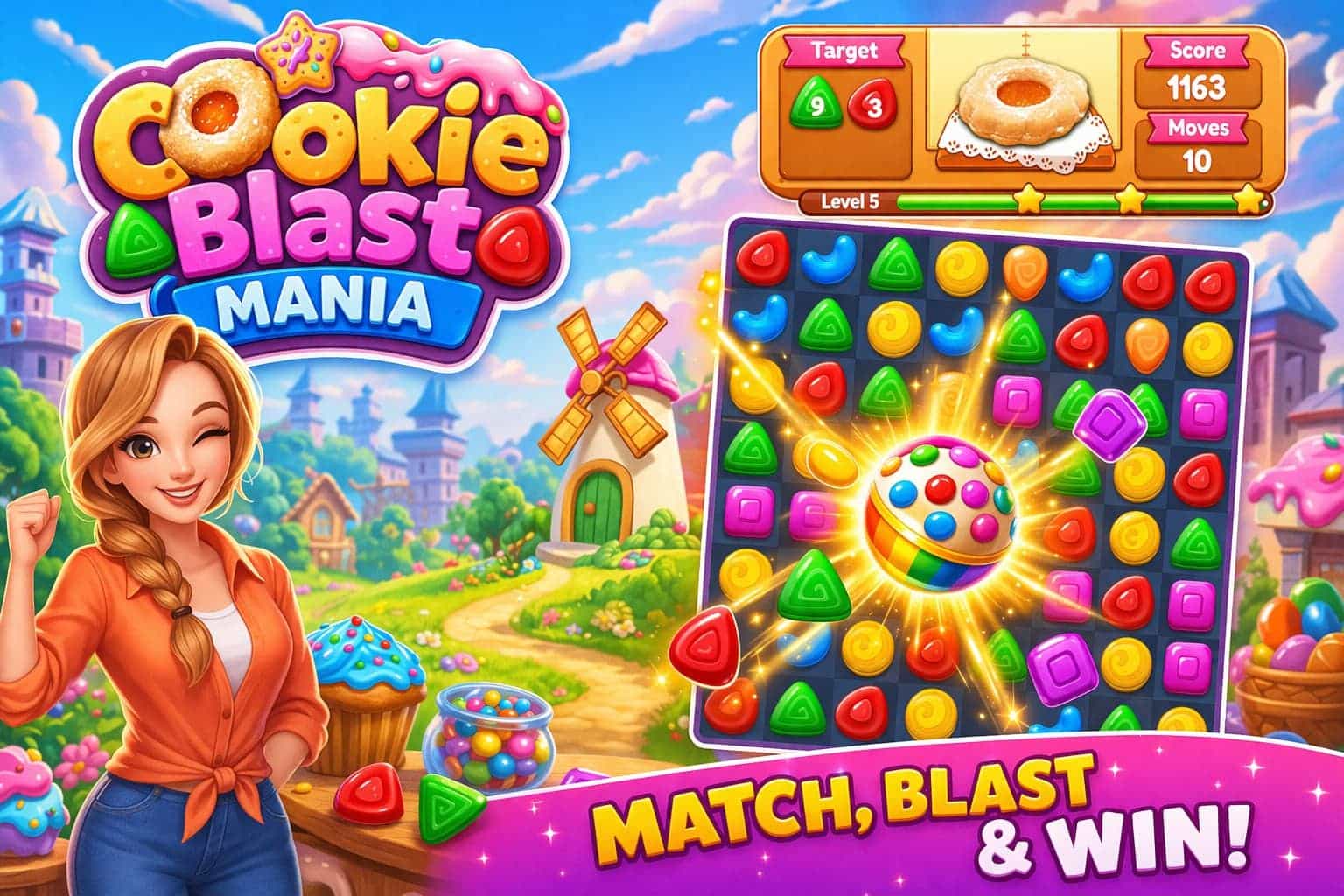 Cookie Blast Mania – Match 3 Template source code