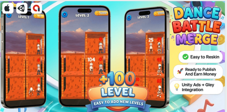 Dance Battle Merge Unity Source Code – Hyper Casual Merge Runner Game | SellUnitySourceCode.com screenshot 2