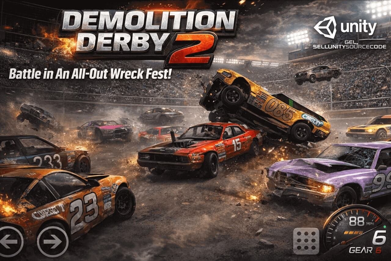 Demolition Derby 2 SellUnitySourceCode source code