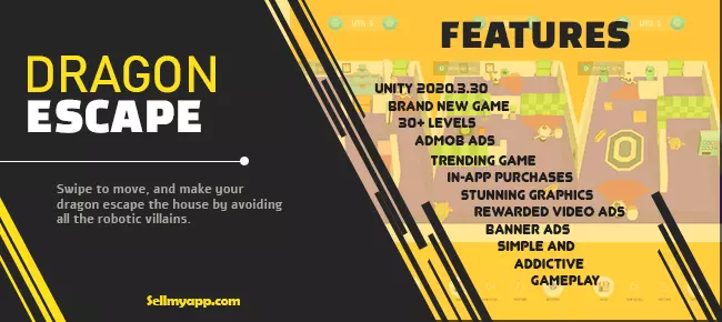 Dragon Escape – Hypercasual Puzzle Game SellUnitySourceCode source code