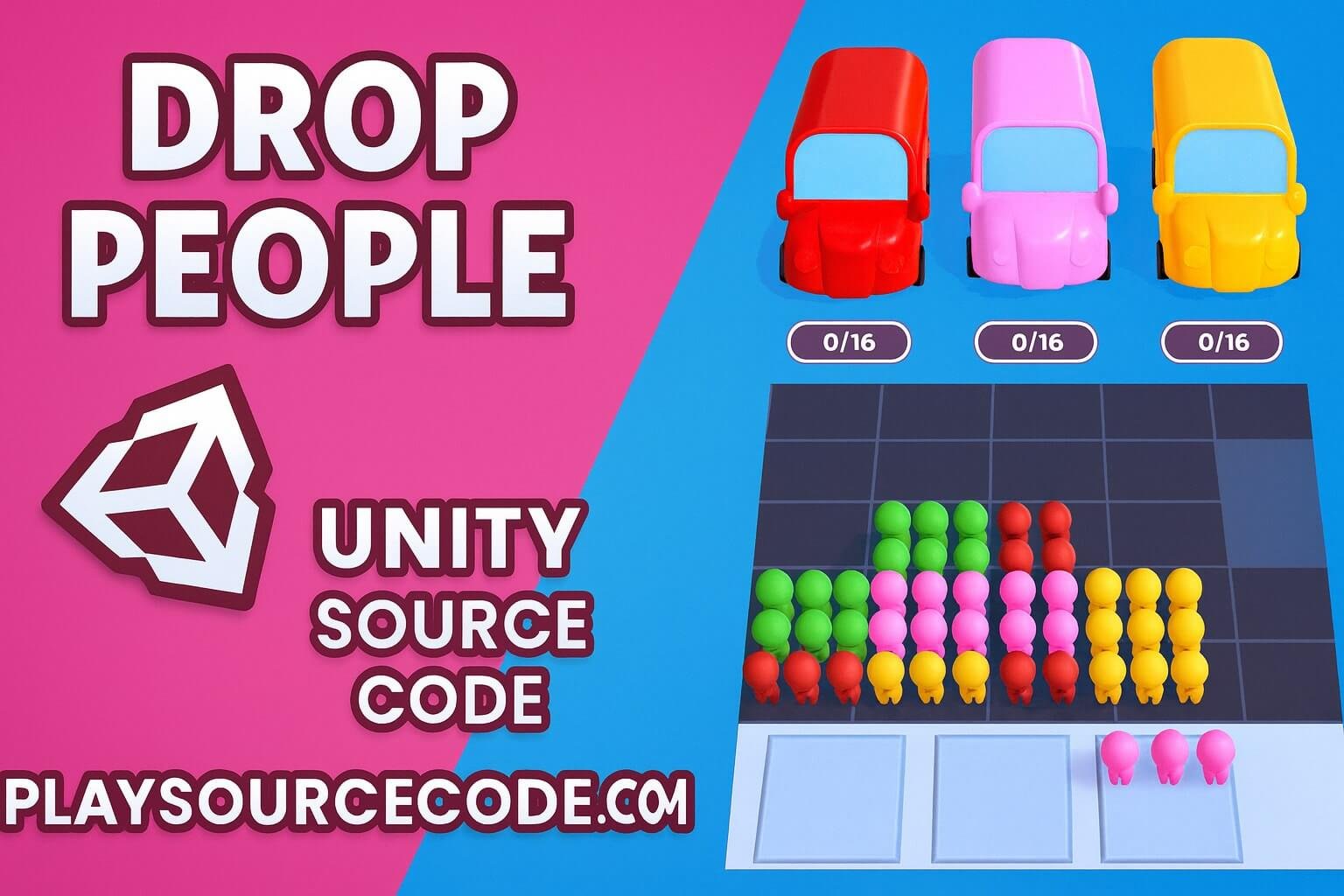 Drop People 3D Bus Puzzle Unity Game Source Code screenshot 4