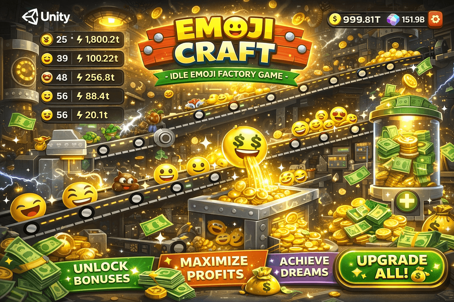 Emoji Craft: Idle Emoji Factory Tycoon Unity Source Code (80+ Unlocks source code