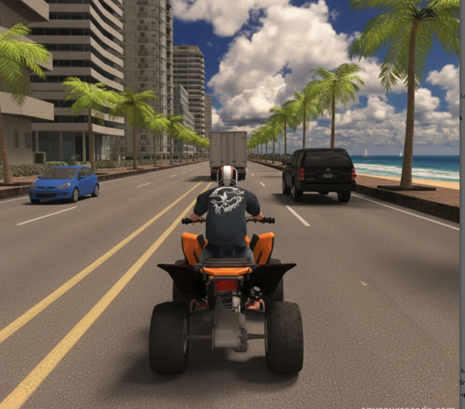 Endless ATV Quad Racing Unity Source Code – Highway ATV Traffic Racing Game screenshot 2