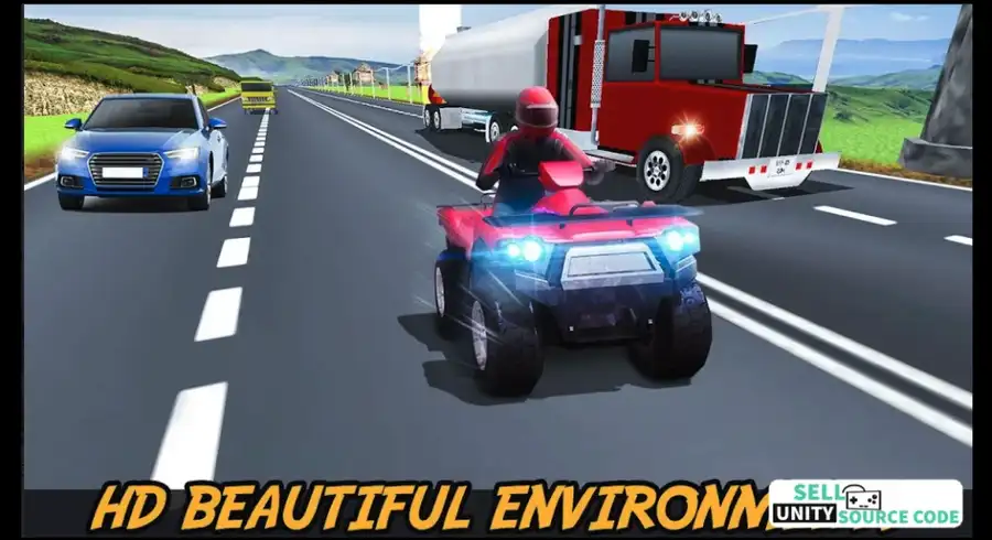 Extreme Quad Biker Race: Highway Drifting 3D Game SellUnitySourceCode