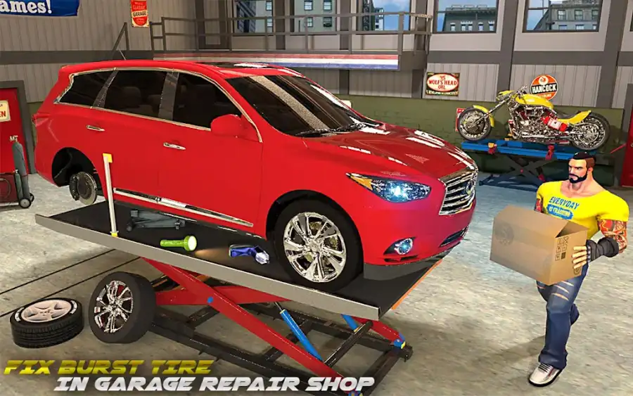 Flat Tire Car Mechanic Simulator SellUnitySourceCode  screenshot 3
