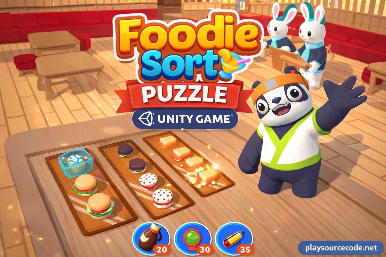 Foodie Sort Hyper Casual Puzzle – Complete Unity Game Project source code