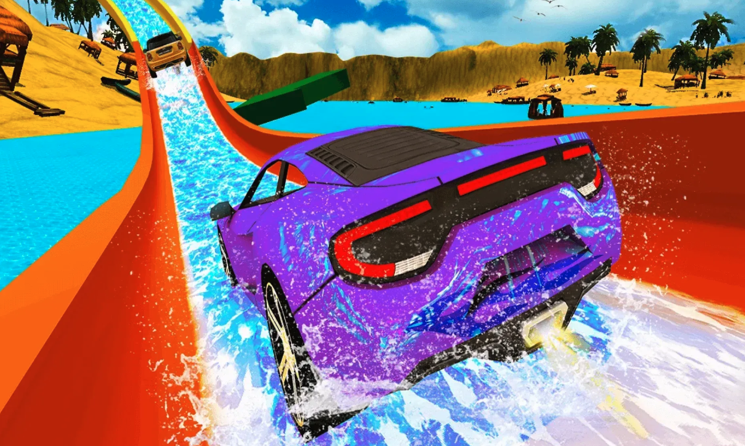Frozen Water Slide Car Race - Aqua Park Adventure screenshot 6