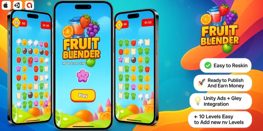 Fruit Blender – Reflection Mobile Unity Game source code