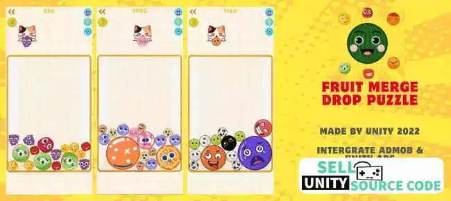Fruit Merge Drop Puzzle SellUnitySourceCode 