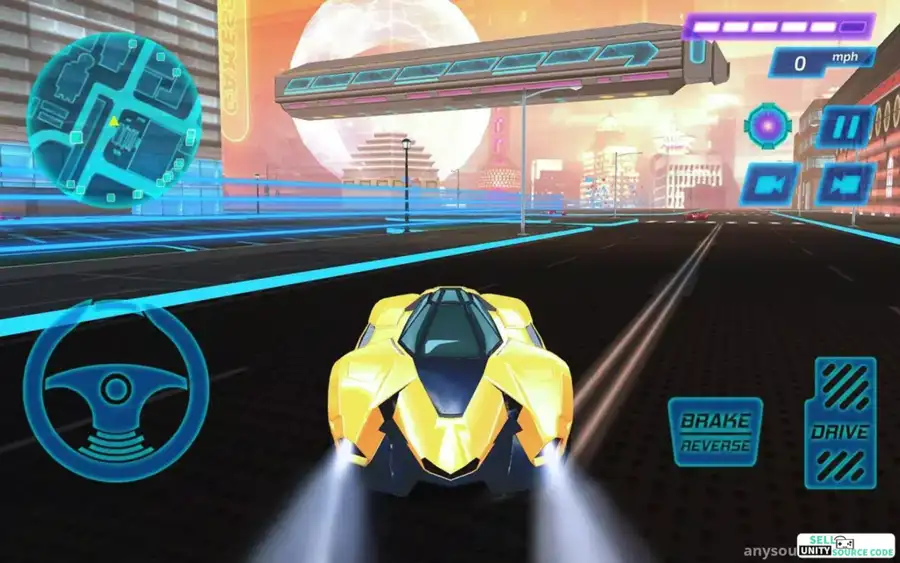 Futuristic Car Simulator SellUnitySourceCode screenshot 5