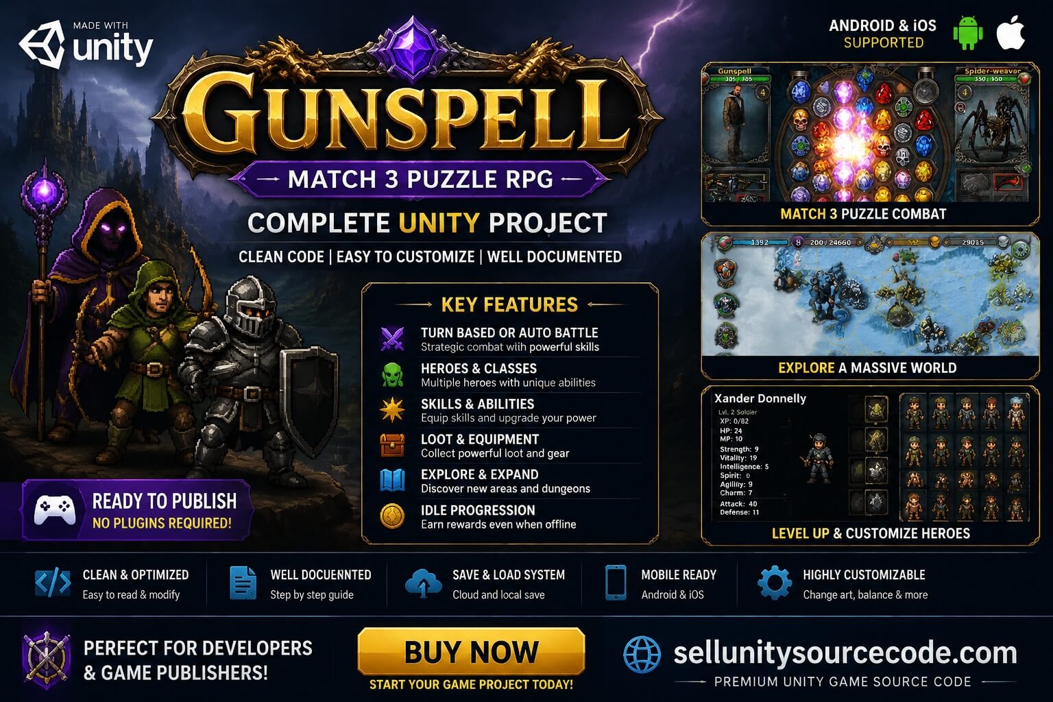 Gunspell | Match 3 Puzzle RPG source code