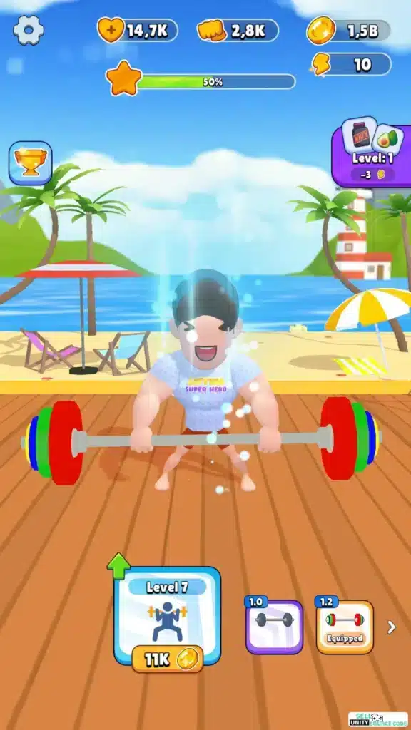 Gym Lifting Hero: Tile Master SellUnitySourceCode screenshot 5