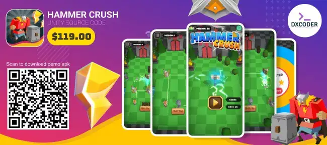Hammer Crush | Hyper-casual game SellUnitySourceCode  source code