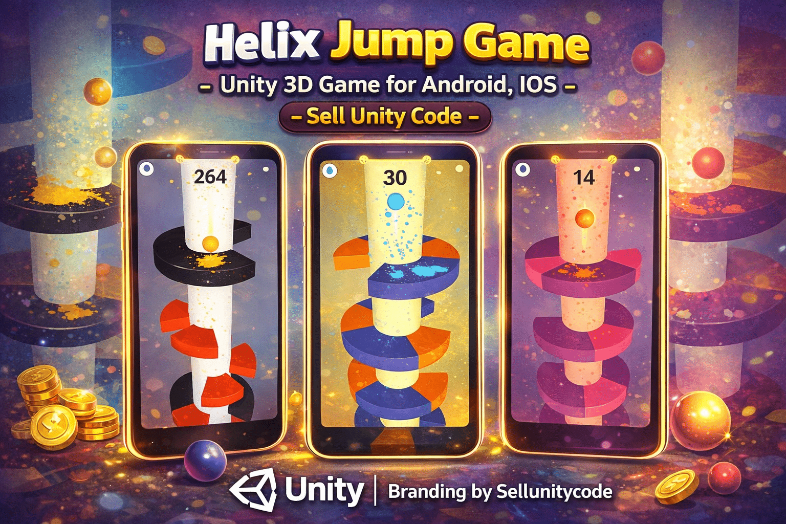 Helix Jump Game - Unity 3D Game for Android, IOS w