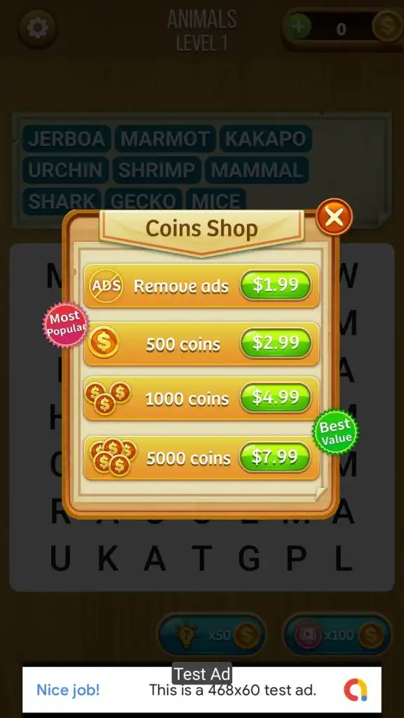 Hidden Words Puzzle SellUnitySourceCode screenshot 2