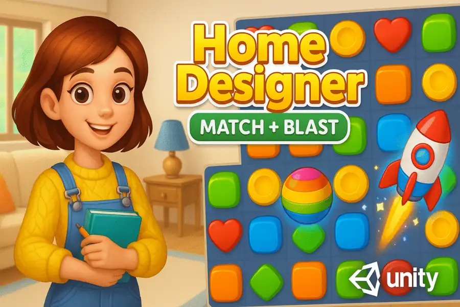 Home Designer – Match + Blast SellUnitySourceCode source code